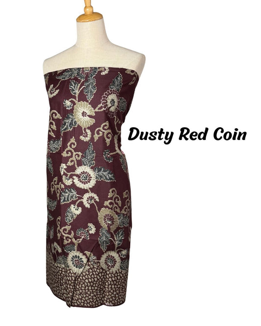 Fabric - Dusty Red Coin