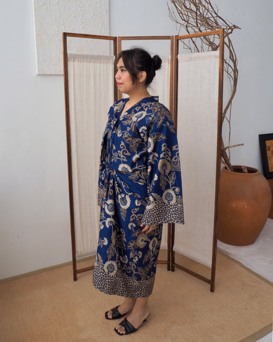 Pareo Skirt & Aien Cardigan - Deep Blue Coin