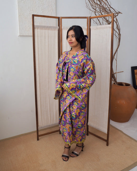 Pareo Skirt & Aien Cardigan - Saloma Purple