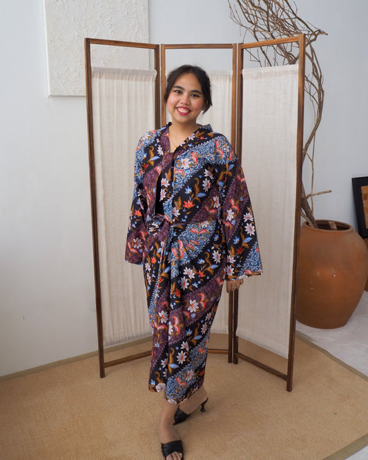 Pareo Skirt & Aien Cardigan - Feather Black