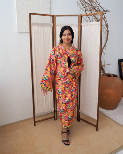 Pareo Skirt & Aien Cardigan  - Saloma Pink